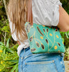 Leaves on Teal - Pocket Bag