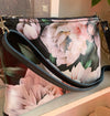 Shoulder Bag - Dark Blossoms Ink (black leather)
