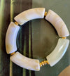 Bracelets - White and beige