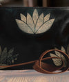 Shoulder Bag - Abstract Lotus (black leather)