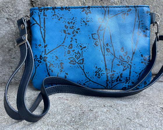 Shoulder Bag - Twigs on Blue (standard size)