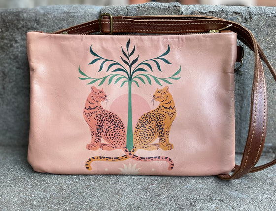 Shoulder Bag - Twin Leopards (standard size)