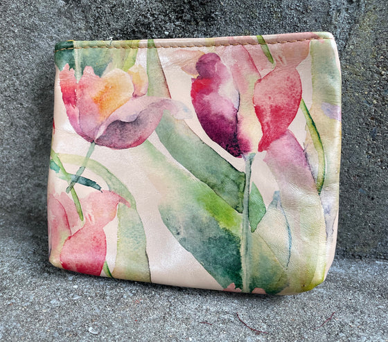 Cosmetics Pouch - Watercolour Tulips