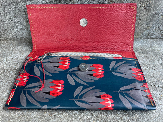 Slim Purse - Red Protea Pattern